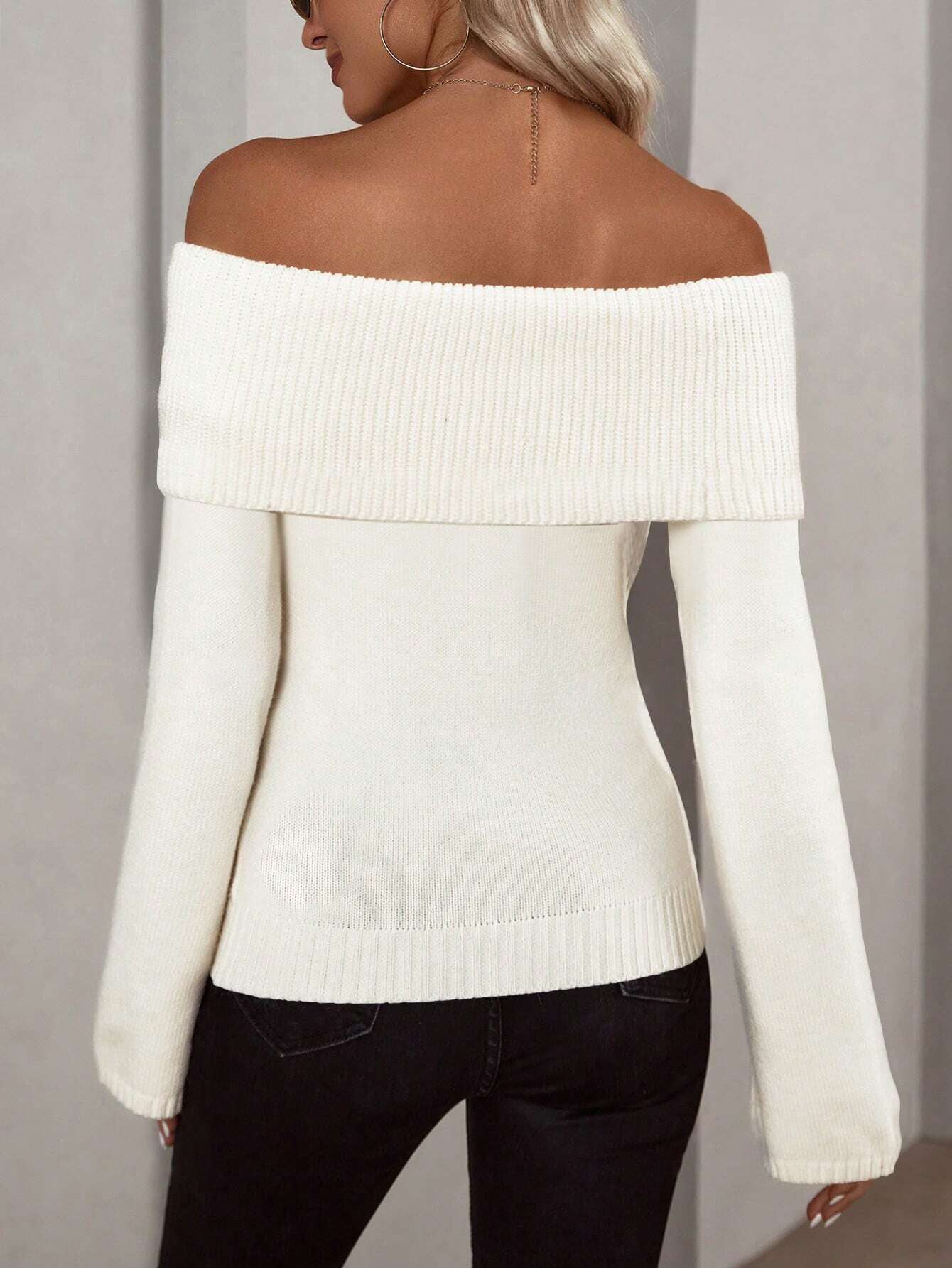 French Foldable Bardo Neck Sweater